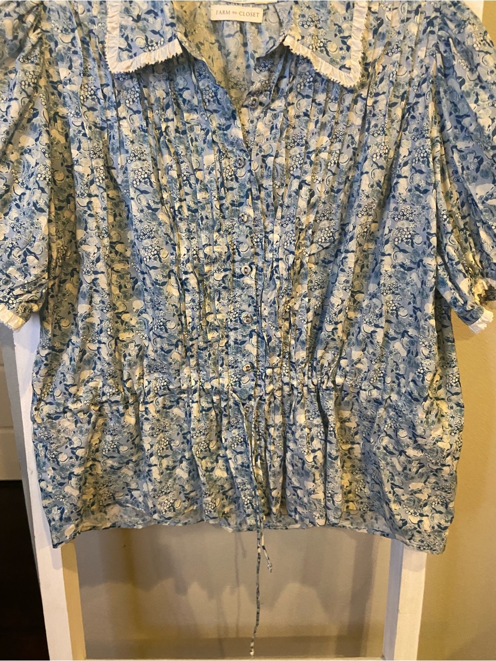 Christy Dawn Clementine Blouse in a blue floral print - Picture 4 of 6